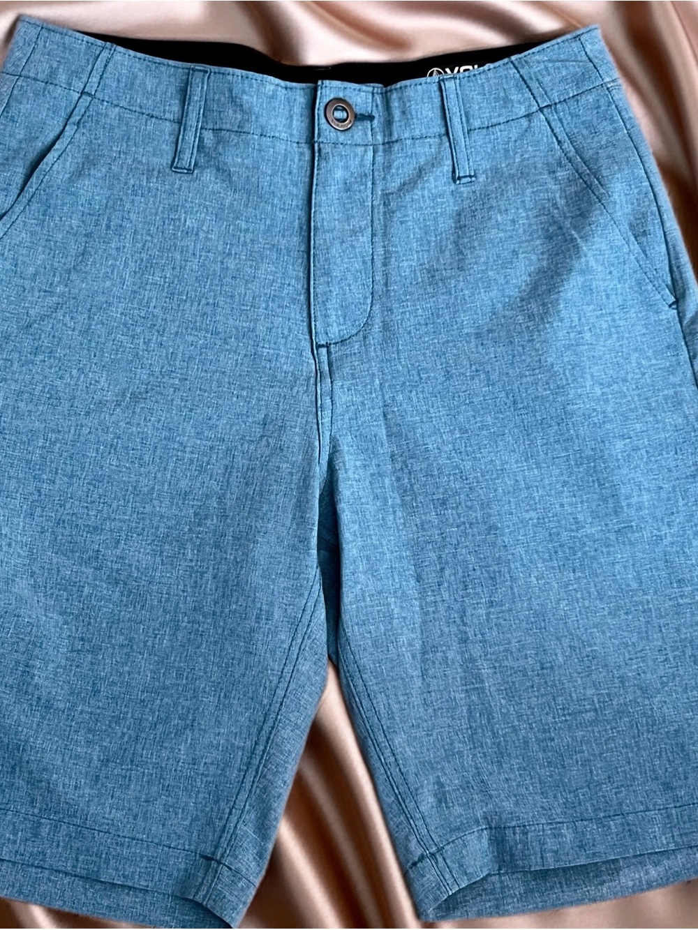 Volcom Teal Flat Front Shorts
